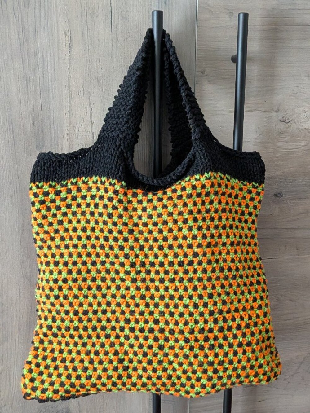 Handmade knit bag, Halloween, Spooky season, one of a kind